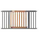 Summer Infant West End Extra Wide Safety Pet and Baby Gate, 36"-60" Wide, 30" Tall, Pressure or Hardware Mounted, Install Wall to Wall in Doorway, Auto Close Walk-Thru Door - Oak Wood and Metal (Oak & Slate)