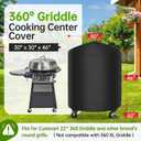 Grill Cover for 22" CGG-888 360 Griddle, iCOVER Cuisinart Griddle Cover, Heavy Duty 600D Griddle Cover for Cuisinart CGWM-003 360 Griddle Cooking Center, 30" x 30" x 46"