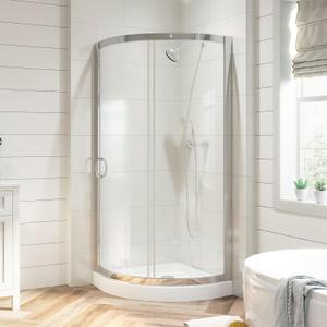 OVE Decors Breeze 32 in. Corner Shower Clear Sliding Door with Base in Chrome Finish