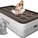 DIVON Twin Air Mattress with Built in Pump Raised, 2 Min Self Inflatable Mattress, 18 Blow up Mattress for Adults, 330 LBS Portable Air Bed for Guest, Camping, Travel & Floor, Brown
