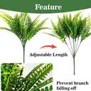 MAQIHAN 10 Pcs Fake Fern - Artificial Ferns for Outdoors - Faux Ferns for Outdoor Planter Large Outdoor Patio Decor Boston Fern Artificial Plants Faux Greenery Porch Decor