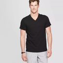Goodfellow Men's Every Wear Short Sleeve V-Neck T-Shirt (Small, Black)