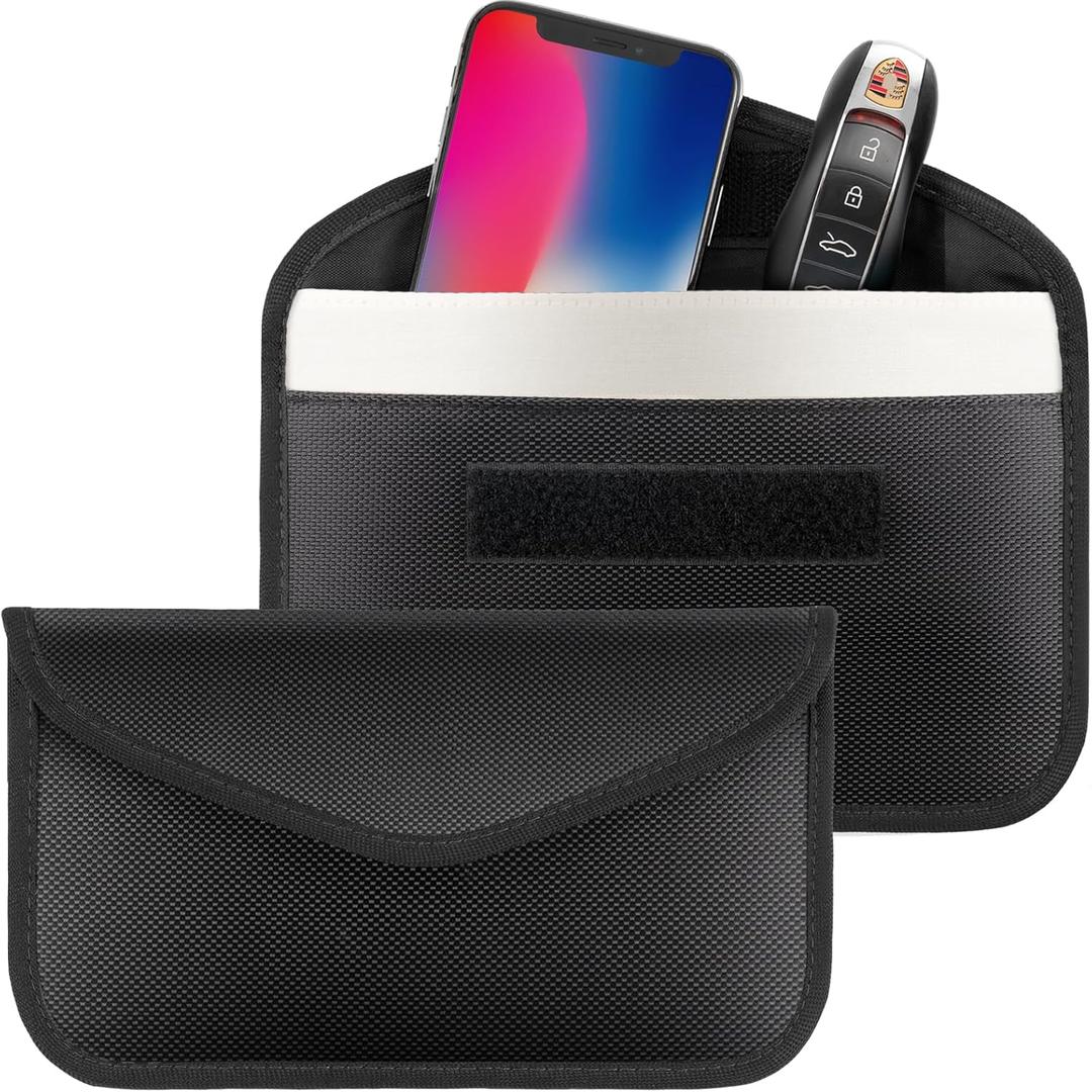 1 Pack Faraday Bags for Phone and Car Keys, Signal Blocking Key Pouch, Anti Theft Car Protection, Cell Phone Keyless Entry Fob Signal Blocking Pouch (Black)