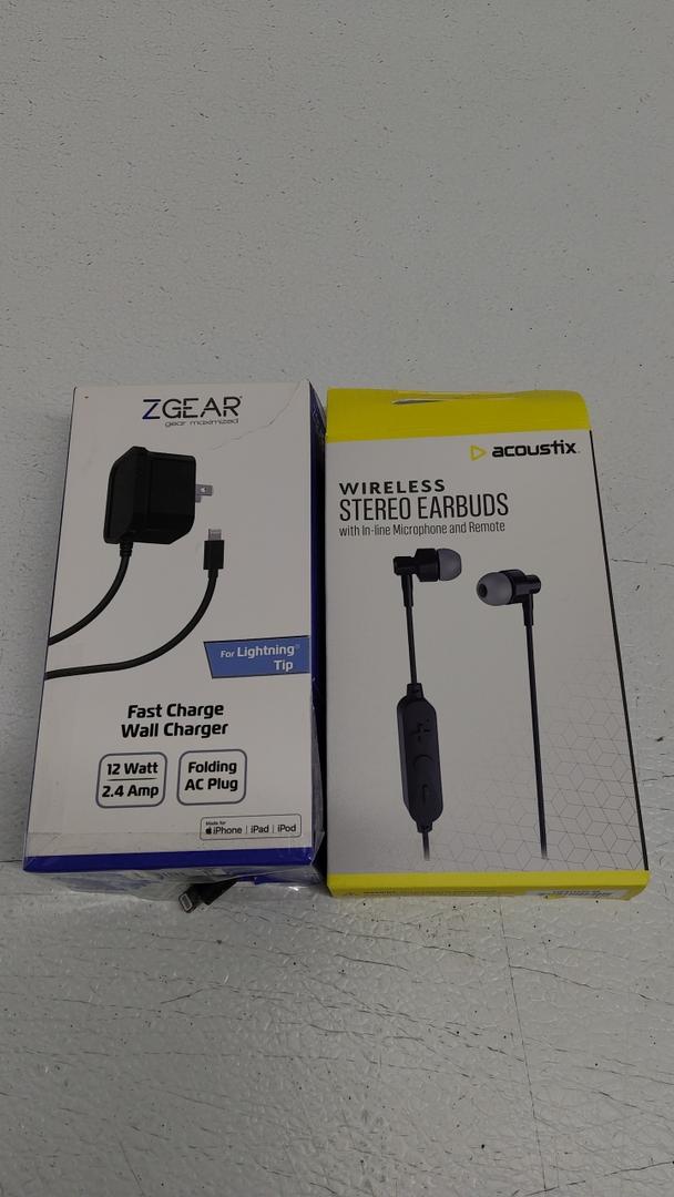 Pack Of 2: Fast Charge Wall Charger, Stereo Earbuds