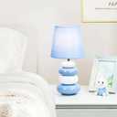 Lampwell Ange Light Blue Small Table Lamp for Living Room as Bedside Table Lamp for Bedroom,Modern Ceramic Kids Night Table Lamp,6.5H12.44IN,Bulb Excluded