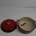 Lodge 6 Quart Enameled Cast Iron Dutch Oven with Lid  Dual Handles  Oven Safe up to 500 F or on Stovetop - Use to Marinate, Cook, Bake, Refrigerate and Serve  Island Spice Red