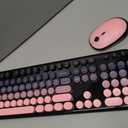 Atelus Wireless Keyboard Mouse Combo, Typewriter Full Size Keyboard with Number Pad and 2 in 1 USB Connected Mouse for PC Computer Laptop Desktop Windows 7 8 10 11 (Berry Pink)