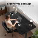 Veken 63 x 28 Inch Electric Standing Desk, Sit to Stand Up, Work Home Office Computer Table for Study, Walking Pad, Writing, and Games, Wooden Desktop Desks, Black