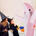 KMiKE Inflatable Shark Costume for Adult(Kids) Funny Halloween Costumes Fantasy Cosplay Blow up Costume (Pink)