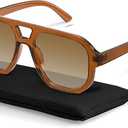livho Trendy Polarized Square Aviator Sunglasses Women Men Square Eyewear Frame, Retro Sun Glasses for Women Men 2025 Shades