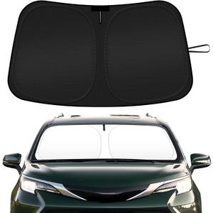 Car Windshield Sun Shade Compatible with 2021 2022 2023 2024 2025 2026 Toyota Sienna Accessories Sunshade Custom Foldable Windshield Sun Visor Protector Blocks UV Rays Keep Your Car Cooler