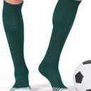 FITRELL 2/3 Pack Baseball Soccer Softball Socks for Kids Youth Men & Women Over-the-Calf Knee High Socks (Multiple Colors) (Green, M)