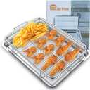 Air Fryer Basket for Oven, Extra Large 15.6" x 11.6" (Silver), Oven Air Fryer Basket and Tray Set, Stainless Steel Air Fryer Pan and Crisper Tray for Cooking, Baking, Dishwasher, and Broiling (Sliver)
