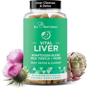Vital Liver Cleanse Detox & Repair - 9-in-1 Liver Support Supplement - Milk Thistle, Artichoke Extract, Turmeric, Adaptogens - Optimal Liver Function and Digestive Health - 60 Vegetarian Soft Capsules, BB Date: 12/2027