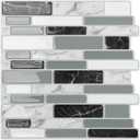 Art3d 20-Sheet Peel and Stick Kitchen Backsplash Tiles, Self-Adhesive Wall Tiles for Kitchen and Bathroom, 12"x12", Marble Grey