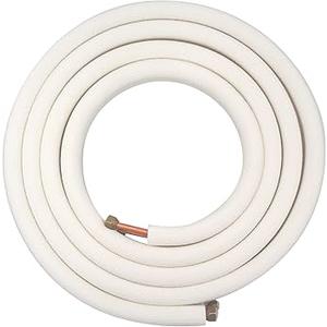 33 Ft Mini Split Line Set,Air Conditioning Copper Tubing Pipe Extension,1/4" & 3/8" 3/8" PE Thickened for AC and Heating Equipment Insulated with Nuts. (1/4+3/8)