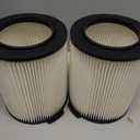 2 Pack Standard VF4000 Replacement Wet/Dry Vacuum Filter, Compatible with Wet Dry Vac 5-20 Gallons Vacuum Cleaner