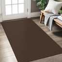 KOZYFLY Rugs for Entryway 3x5 ft Washable Area Rug Non Slip Rubber Backed Entry Rug Woven Indoor Door Mat Cotton Kitchen Rugs Floor Carpet for Entryway, Foyer, Backdoor, Reddish Brown/Coffee