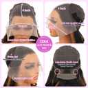 Vemalin Highlight Ombre Lace Front Wig Human Hair Body Wave Lace Front Wigs Human Hair Pre Plucked 13x4 1B/30 Brown Highlight Wig 200 Density Colored 26 Inch Balayage Wigs for Women