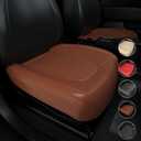 2PCS ZC Car Seat Covers Front Bottom Seat Cushion Covers, Waterproof Nappa Leather, Anti-Slip and Wrap Around The Bottom, Universal Auto Interior Fit for Sedans SUV Pick-up Truck, Cocoa Brown