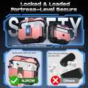 for AirPods Pro 2 Case Cover [Safety Lock] [Magnetic One-Click Open] [Military Shockproof Armor] Double Rugged Outdoor Wireless Charging Case for AirPods Pro 2nd Generation with Keychain, Pink