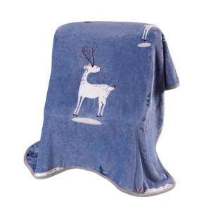 TILLYOU Toddler Flannel Blanket - Warm Cozy Baby Blanket for Boys and Girls, Smooth Cute Lightweight Blanket for Bedding Crib Stroller, 4050 inches, Navy Deer