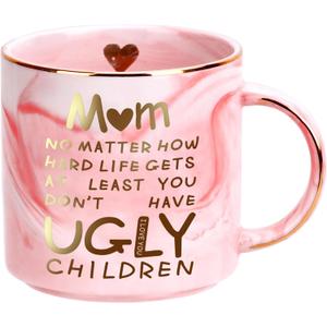 Mothers Day Gifts for Mom from Daughter Son - 12oz Funny Coffee Mug for Mom Wife from Husband Unique Marble Coffee Cup with Gold Print Christmas Birthday Mother's Day Present for Mama Stepmother Women