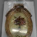 JANDERART Vintage Oval Picture Frame 5x7 Inch, Antique Ornate Photo Frames with Glass Front, Tabletop & Wall Hanging, Gold