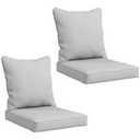 Summsun Outdoor Chair Cushions Set of 4, Waterproof Backrest and Deep Seat Cushion Set for Patio Furniture, Outdoor Sofa Replacement Cushions with Removable Cover, 24 x 24 Inch, Light Grey