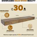 Floating Shelves 3 inch Thick for Wall Set of 2,Solid Pine Wood Wall Mount Shelf for Kitchen Living Room Bedroom Bathroom,8" D x 24" L x 3" H-Distressed Black Walnut