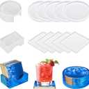 12 PCS Silicone Coaster Molds, Resin Casting Coaster Molds, Epoxy Resin Coasters Mold, Suitable for DIY Craft Coasters, Bowl Mats, Home Decoration, Non-Deformable Silicone Mold