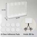 4 x Straw Holder for Cabinet Door, Acrylic Tumbler Straw Organizer Dispenser with Drainage Holes, Large Storage Container Accessories with Adhesive for Counter Cupboard Door Mounted, Clear