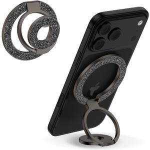 MagSafe Phone Grip Magnetic Finger Holder for Samsung Galaxy S26 S25 Ultra S24 S23 S22 S21 A17 A16 A15,Two-Sided Magnetic Finger Ring Grip Adjustable Kickstand for iPhone 17 Pro Max 16e 16 15 14 13 12