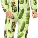 Christmas Men Women Long Sleeve Onesie Jumpsuit, Unisex Hoodie Sweatsuit Jogging Athletic Suits, Cozy Onesie Pajama (M)