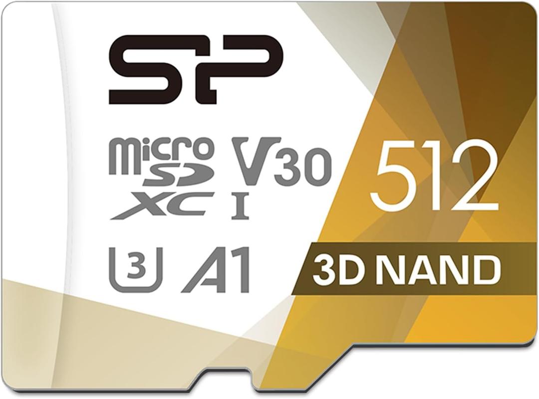 Silicon Power 512GB Micro SD Card U3 SDXC microsdxc High Speed MicroSD Memory Card with Adapter