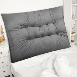 Threehoney College Dorm Headboard Twin XL Velvet Ultra Thick Cushion Tufted Headboard with Wall Hooks for College Dorm Room Bed Decor, 39.25" x 34" x 3.15"(Elegant Color)