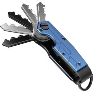 Key Organizer for Men Compact Key Holder Minimalist Key Case Metal Key Chain Key Holder for Keychain Secures 2-5 Keys (Tactics, Navy Blue)