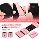 Wrist Weights, Ankle Weights for Women Men, Adjustable Wrist Weighted Bracelet for Home Gym Workout, Running, Yoga, Exercise, Strength Training, Set of 2 (1LB Each)-Pink