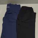 AUROLA Workout Leggings for Women Seamless Scrunch Tights Tummy Control Gym Fitness Girl Sport Active Yoga Pants (Large, Set (Black+tuxedo Blue))