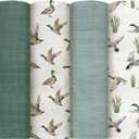 Oudain 4 Pcs Mallard Duck Muslin Swaddle Blankets Mallard Duck Crib Bedding Set Baby Blanket for Boys Girls 47 x 43 Inches Baby Blanket Neutral Swaddle Wrap 70% Rayon and 30% Cotton for Unisex Newborn