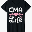 Medical Assistant MA Certified Medical Assistant CMA T-Shirt, Size M, Black