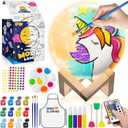 Mind-Glowing Paint Your Own Moon Lamp - Night Light for Kids with Painting Kit, Remote Control, Wood Stand - Arts & Crafts for Kids Ages 8-12 - DIY Birthday Gift for 6-12 Year Old Girls & Boys