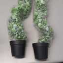 Fake Hanging Plants Eucalyptus Potted Artificial Plant Small Faux Ivy Vines Decor for Floating Shelf Kitchen Bathroom Cabinets Indoor Outdoor Pack of 2 23.6 Inches Long