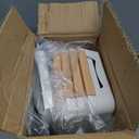 5 Tier Slim Rolling Storage Cart with Wood Top, Narrow Laundry Room Organizer for Tight Gaps, Metal Bathroom Gap Filler, Kitchen Pantry Trolley, Small Spaces (White)