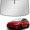 BASENOR Upgraded Sunshade for Tesla Model X Windshield Sunshade Folding Sun Visor Protector Sun Shade Cover with a Storage Bag Fit Model X 2021-2025
