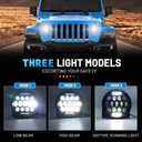 Jeep wrangler headlight, 7 Inch Led Headlights for Jeep Wrangler JK/TJ/LJ 1997-2020, 150W DOT Approved 1000% Brighter Round LED Headlight with DRL, H4 H13 Adapter 2PCS (Black)