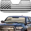 Windshield Sun Shade Compatible with Toyota Tacoma 2016-2022 TRD Off-Road, SR, SR5, TRD Sport, TRD Pro 23"x53" Folding Front Window Sun Shade for Car Accessories (American Flag)