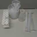 Saysurey 42 Pcs Beakers Test Tubes Set 5 Plastic Beakers 4 Graduated Cylinders 3 LongTube Funnels 3 Erlenmeyer Flask 4 Stirring Rods 10 Droppers 12 Plastic Test Tubes with Rack for Science Lab DIY