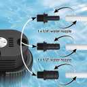 Pool Cover Pump Above Ground - Submersible Sump Pump, Swimming Water Removal Pumps, with Drainage Hose & 25 Feet Extra Long Power Cord, 850 GPH inGround, 3 Adapters Black