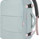 Taygeer Personal Item Backpack for Men Women, Travel Backpack Carry on Luggage Flight Approved with USB Charging Port & Shoe Pouch, Large Weekender Work Bag for Hiking Gift, Gray Powder